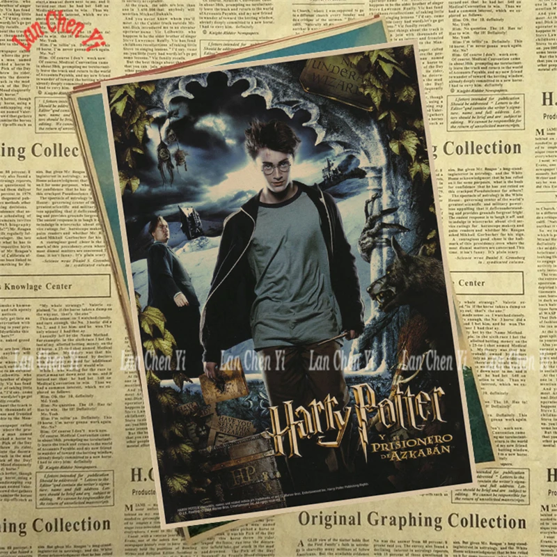 Темно-серый Academy of Magic и Deathly Hallows классический фильм плакат на крафт-бумаге кафе творческие обои для интерьера - Цвет: Темно-серый