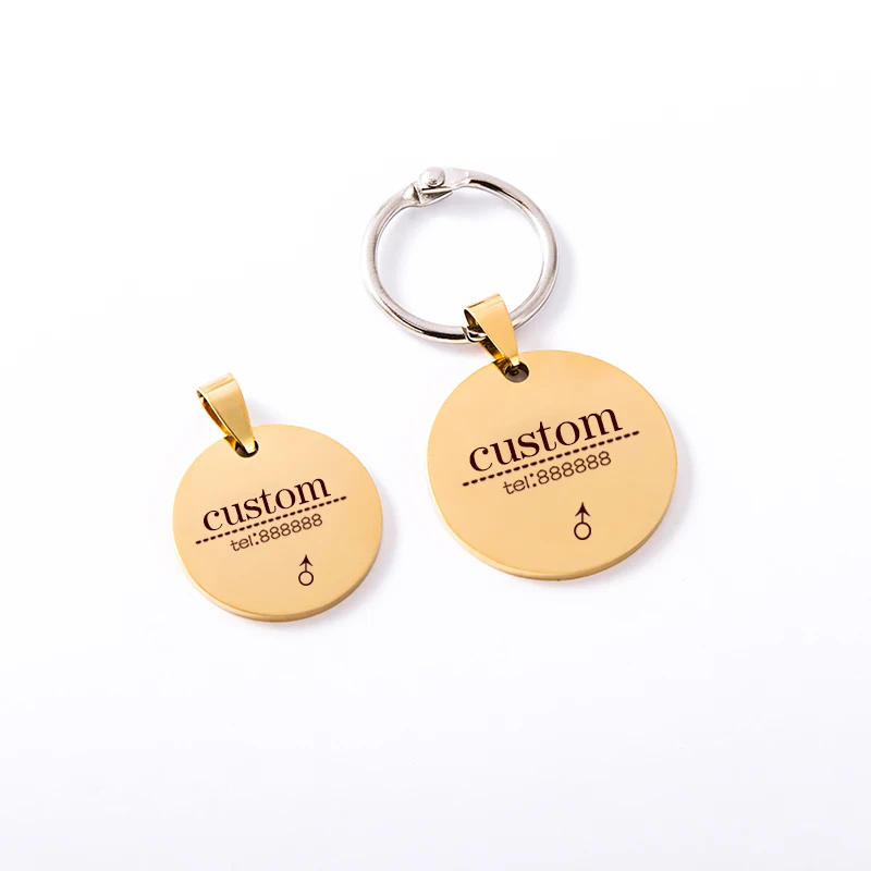 Фирменная таможня ПЭТ бар ожерелье из нержавеющей стали собака ID бирка ошейник