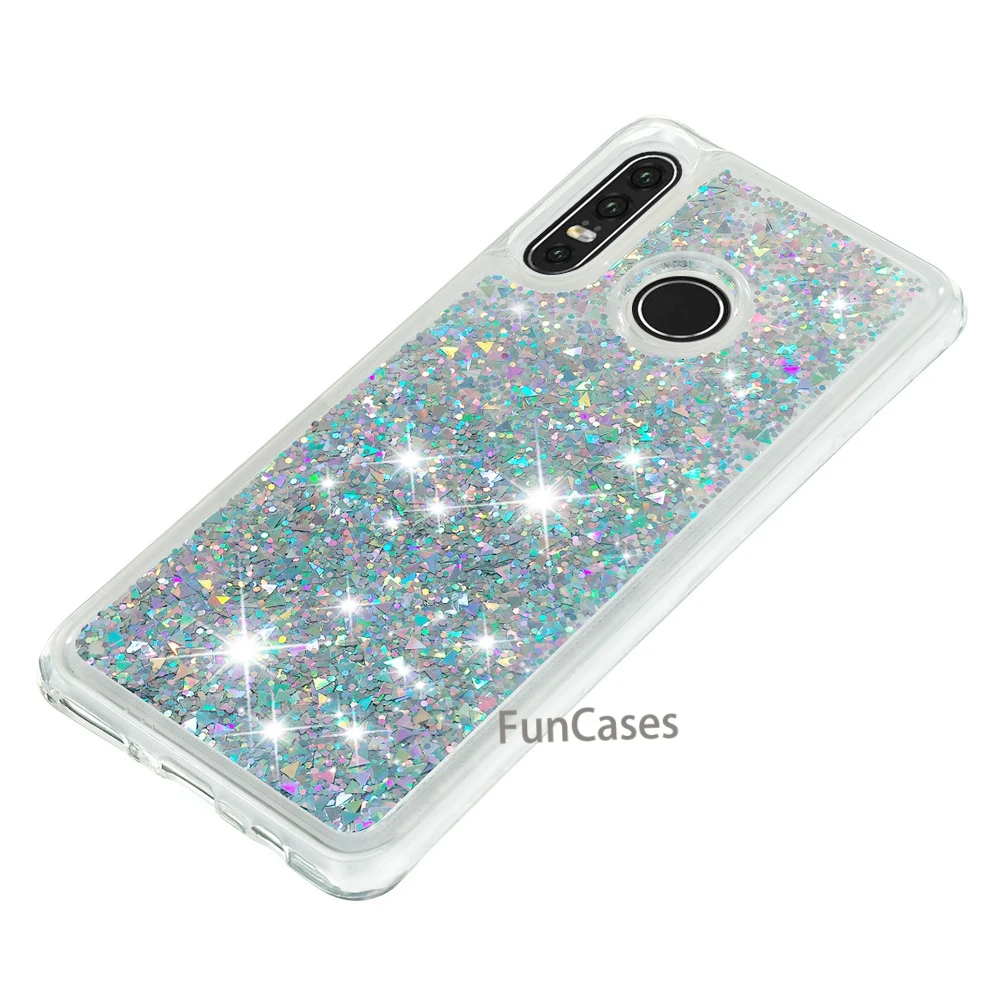 P30 Lite чехлы Плавающие блестки жидкость для huawei крышка Фламинго Единорог