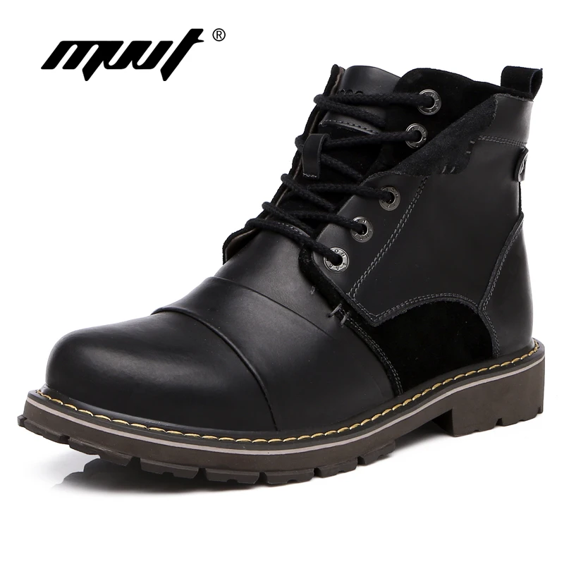 Mvvt Новинка ботинки из натуральной кожи мужские рабочие до середины голени зимние