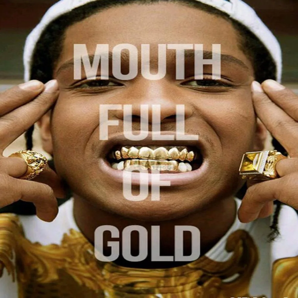 JINAO Новые Пользовательские Fit из чистого золота Цвет покрытием хип хоп ЗУБЫ Grillz