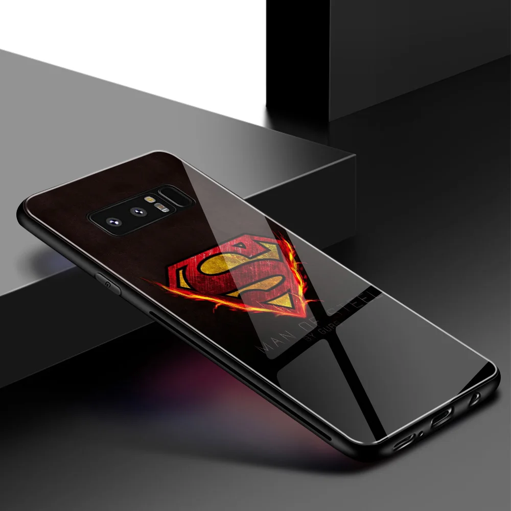 Для samsung S10 чехол Супермен Жесткий чехол из закаленного стекла для samsung Galaxy Note 8 9 10 S8 S9 Plus S10 plus S10 Lite