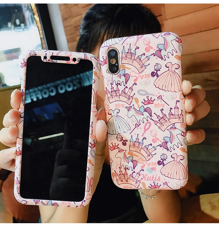 Для iphone 8 8plus чехол сова 360 Защита Передняя и задняя матовая крышка coque для X 6 6S 6SP 7