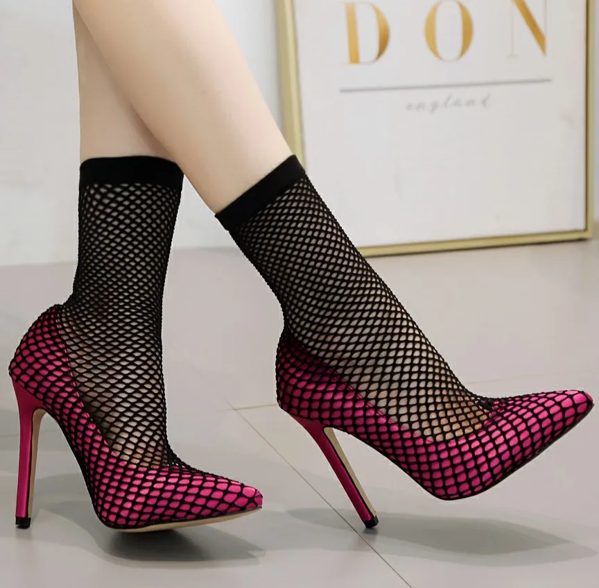 Лидер продаж пикантные сапоги до середины икры с сеткой Новинка 2019 года сезон