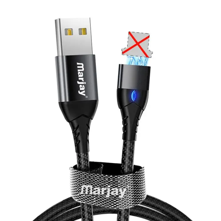 Only Black Cable Marjay Магнитный usb type-C кабель для samsung Galaxy S10e Plus Xiaomi Быстрая зарядка USB-C зарядное устройство для мобильного телефона USBC type-C кабель - Цвет: Only Black Cable