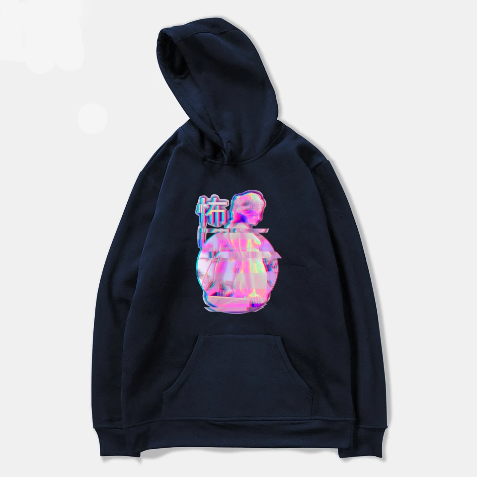 Модные Vaporwave 2019 Новый стиль Для мужчин/Для женщин с капюшоном аниме Толстовки на