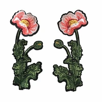 1pair 21 5 x 9 8 cm flower embroidery patches iron on patch embroideried clothes dress sewing accessories diy appliques