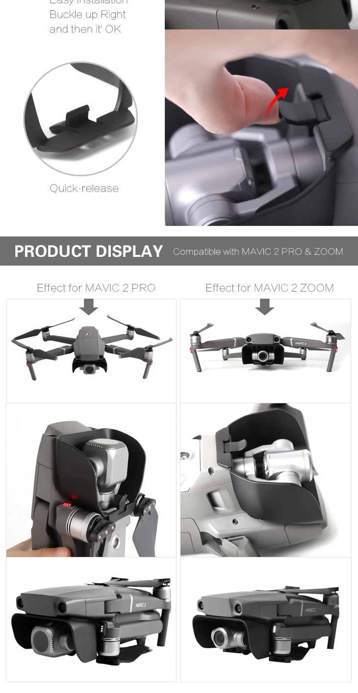 Sunnylife солнцезащитный козырек от солнца Gimbal протектор бленда объектива для DJI MAVIC 2 PRO& ZOOM Drone
