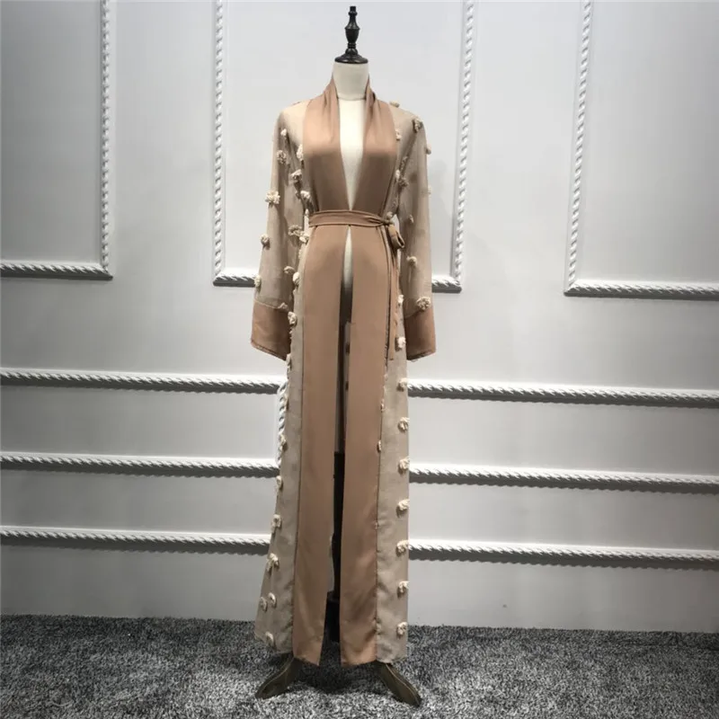 Мусульманское открытое черное платье abaya Макси кардиган длинные халаты Туника арабское платье femme розовый Ближний Восток Рамадан Исламская одежда