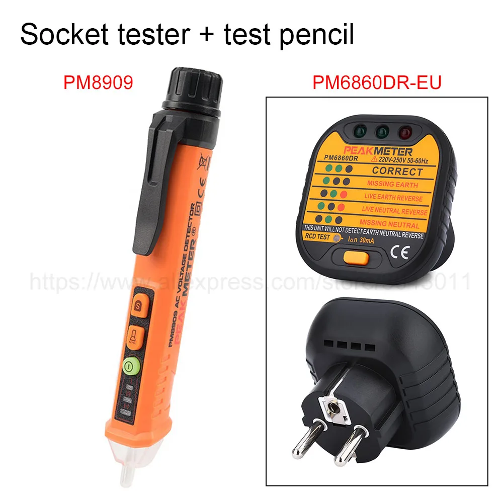 PM8909-Package 4 Интеллектуальный Бесконтактный детектор напряжения переменного тока тестовый er метр 12 В/48 В-1000 В Ручка стиль NCV детектор напряжения Тестовый карандаш - Цвет: PM8909-Package 4