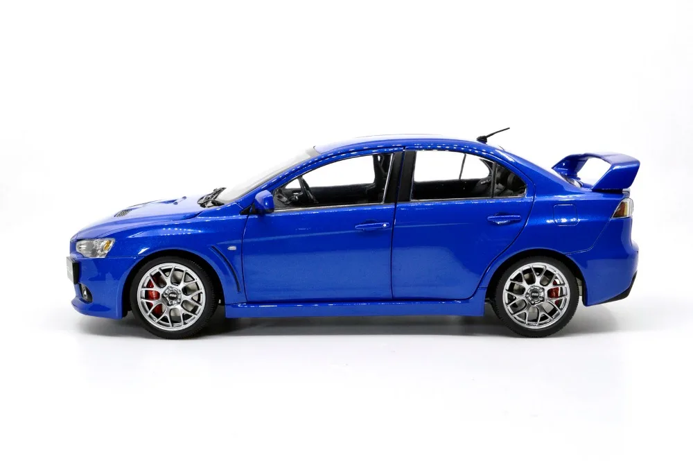 Mitsubishi Lancer EVO X Blue Diecast модель двери автомобиля открыть рулевое колесо справа 1/18 1:18 1