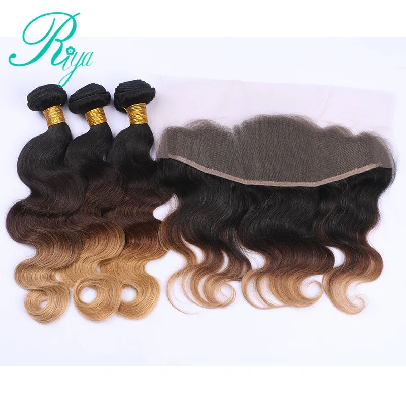 Riya Hair Ombre 1B/4/27 # цвет объемные волнистые волосы 3/4 шт человеческие для наращивания