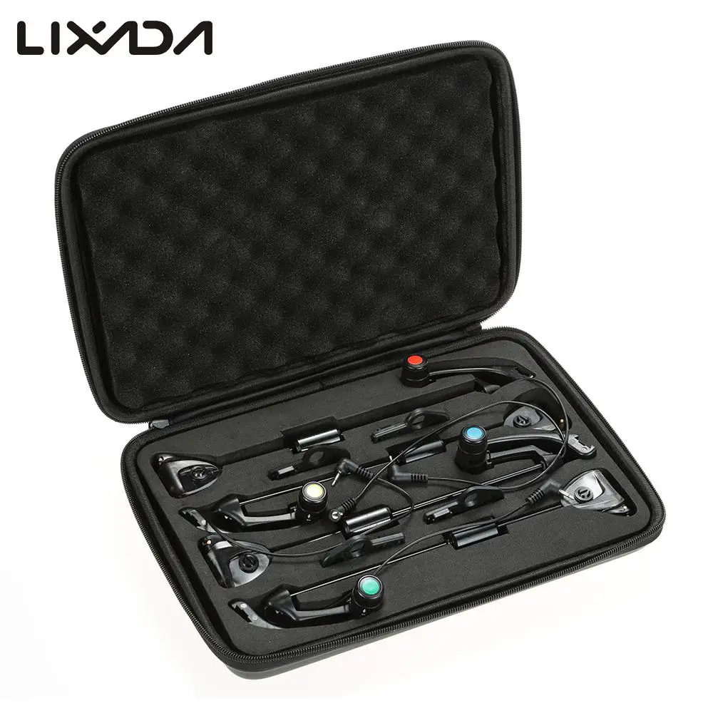 Lixada 4 шт. набор светодиодный для рыбалки Свингеров с подсветкой в футлярах индикатор укуса вешалка датчик для ловли карпа рыболовные снасти JY-SW-15B