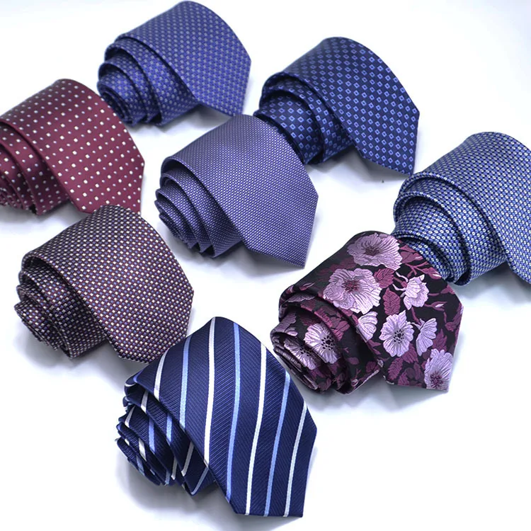 

100% Silk Ties For Men Fashion Classic Jacquard Dots Neck Ties for Man Blue Navy Silk Necktie For Gift Party Stripe Suits Tie