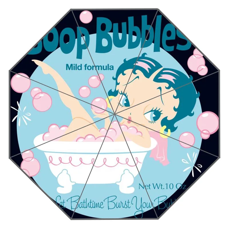 Пользовательский Betty Boop Зонт с произведением искусства зонт от солнца и солнцезащитный крем анти-УФ зонтик# QAZ098K
