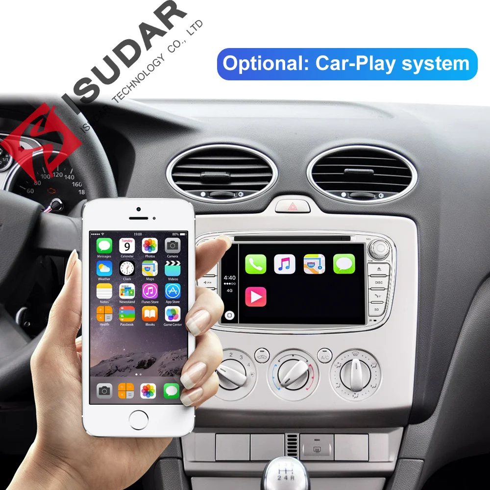 Isudar Автомобильный мультимедийный плеер Android 9 gps Авторадио 2 Din для FORD/Focus/Mondeo/S-MAX/C-MAX/Galaxy ram 4 Гб 32 Гб компактное минирадио DVR