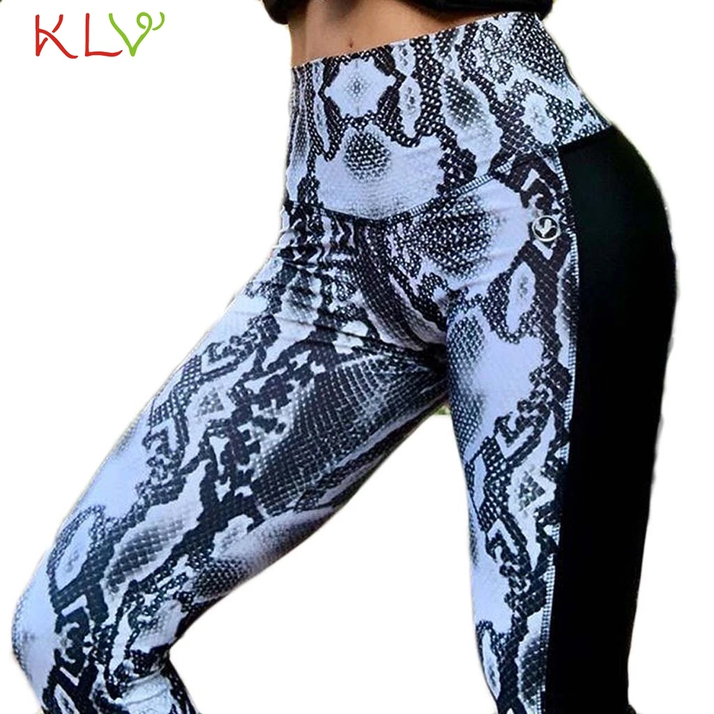 Леггинсы для фитнеса женские кожаные леггинсы пуш ап со змеиным принтом с