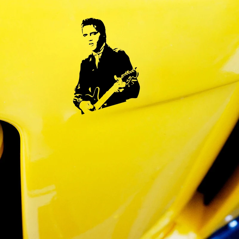 YJZT 12,4 см* 15,8 см Elvis Presley Art автомобильный стикер рок-н-ролл певица виниловая наклейка музыка черный/серебристый C3-0034