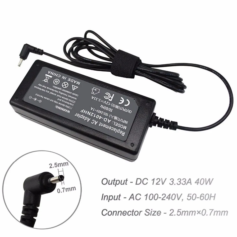 12V 3.33A DC 2 5*0 7 Адаптер зарядного устройства для Samsung Chromebook 3 Xe303c12 -a01us Xe500c13 Xe503c12