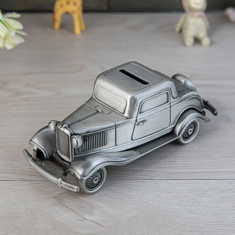 Классическая Автомобильная серия, копилка для монет, копилка, игрушки для детей, подарок, Детская банка, поезд, трактор, винтажный домашний декор, металл, художественное ремесло