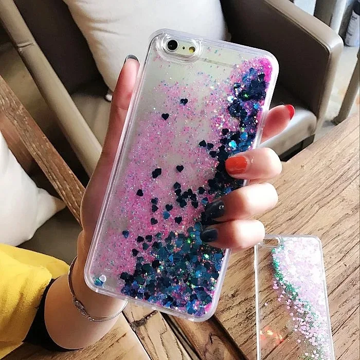 Для Сяо Mi красный 4X Дело сердце любовь блеск звезд жидкость зыбучие пески мягкие