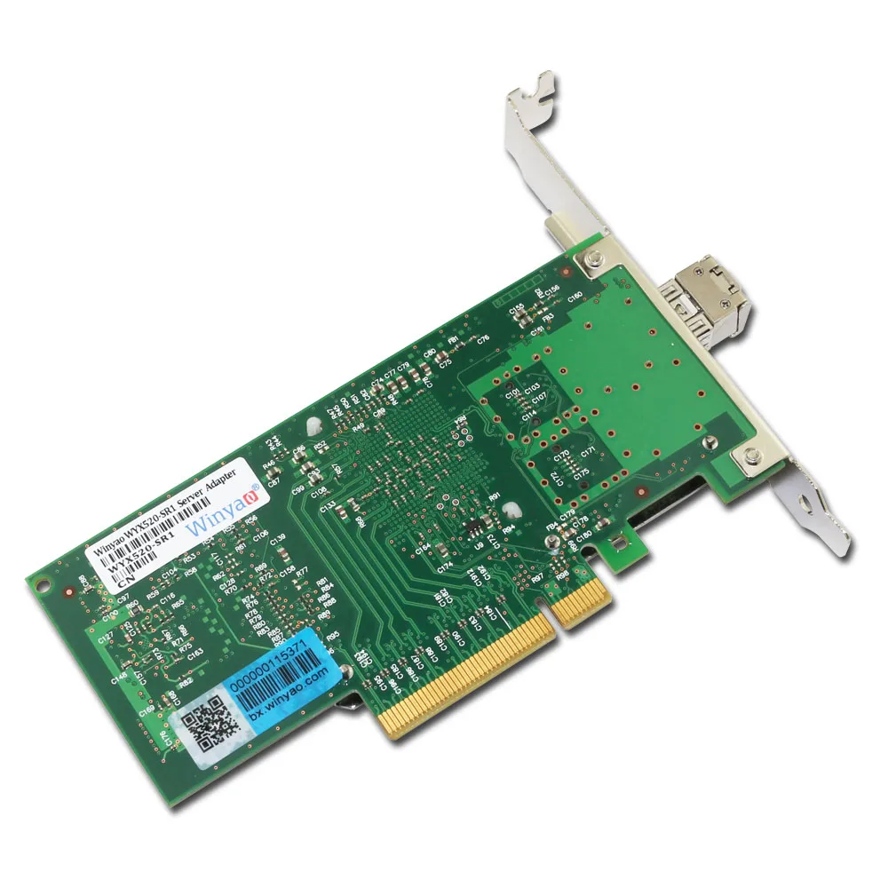 Winyao WYX520-SR1 10 Гбит/с 850nm LC Fibre PCI-e 8x Ethernet сервер адаптер с SFP+ 82599 E10G41BFSR X520-SR1 10000 Мбит/с Nic