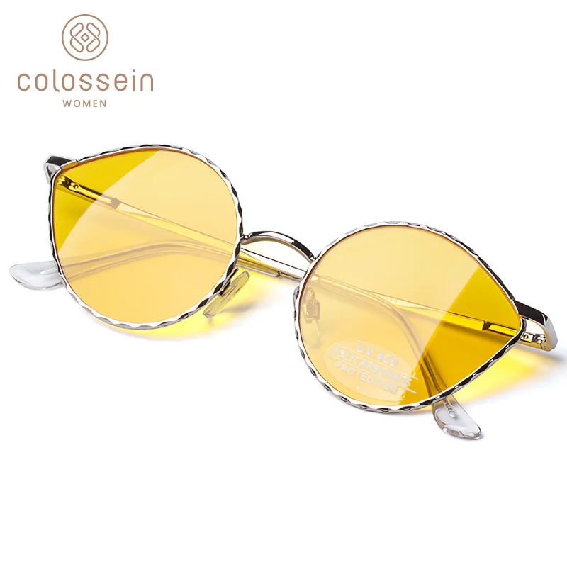 Женские солнцезащитные очки COLOSSEIN новинка модные серебристые кристально розовые