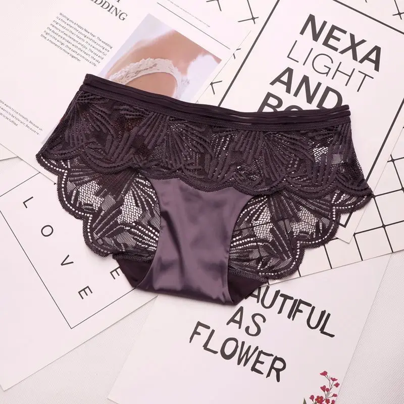 violet SP& CITY, Европейское кружевное прозрачное сексуальное нижнее белье с цветочной вышивкой, женские дышащие сексуальные трусики, бесшовное белье - Цвет: violet