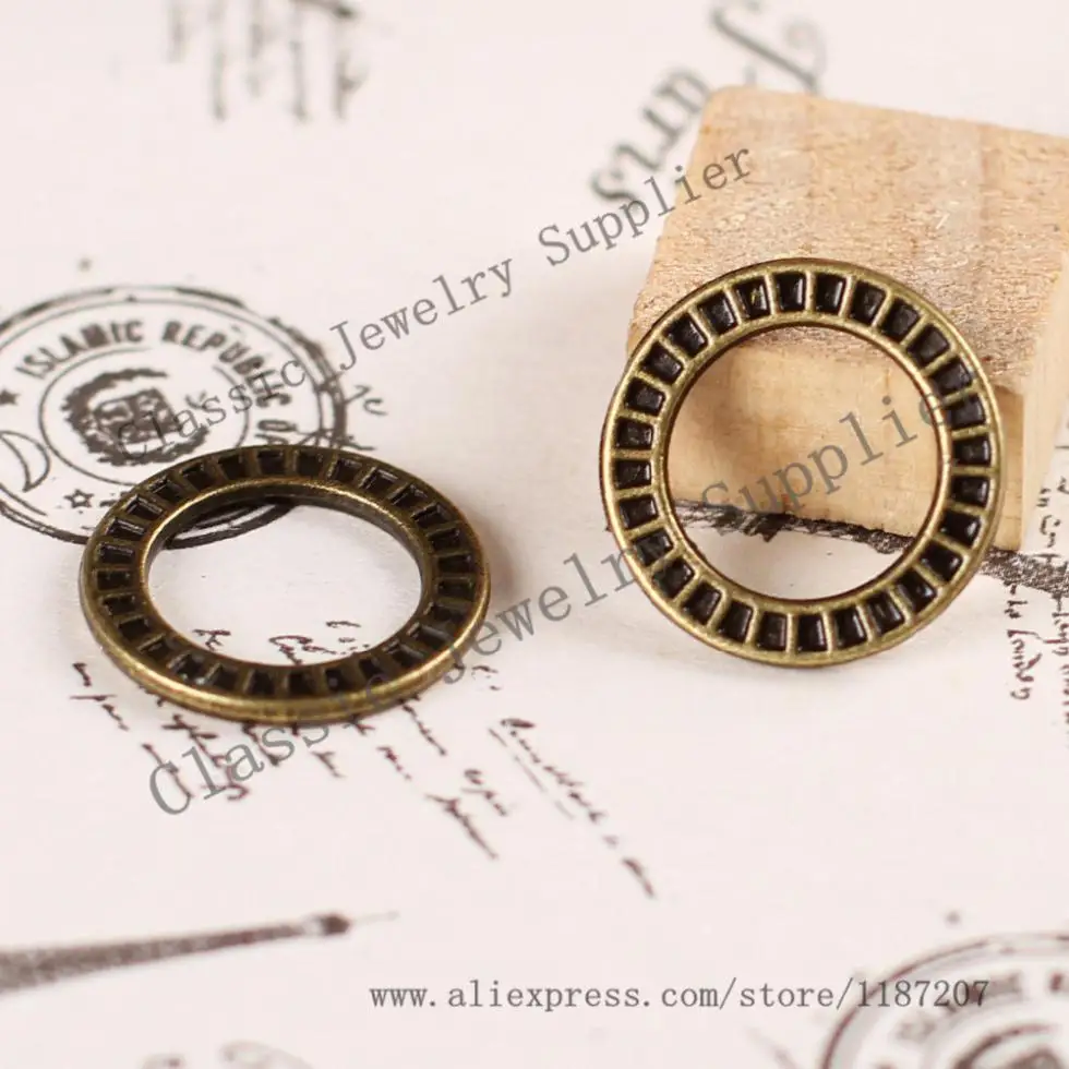 Wholesale DIY Jewelry Accessories Antiqued Bronze Vintage Alloy Round Hollow Circle Necklace Pendant Charms 18*18mm 100PCS | Украшения и