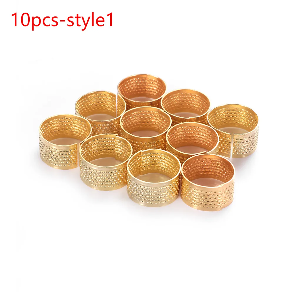 10pcs-style1 1/10 шт. поделки своими руками Винтаж золочение краевого разъёма протектор иглы наперсток античное кольцо ручная работа металлические инструменты для вышивки Швейные принадлежности - Цвет: 10pcs-style1
