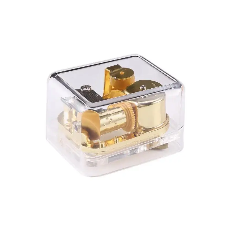2 Акриловая круглая прозрачная заводная Музыкальная шкатулка, игрушка DIY, игрушки для детей, подарки на день рождения - Цвет: 2