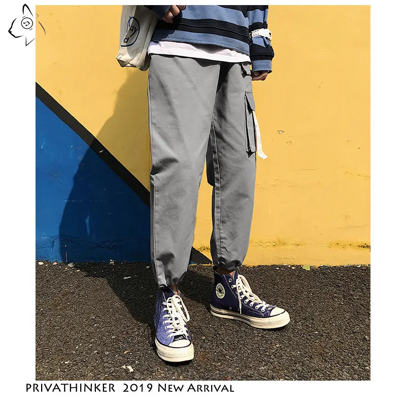 Мужские спортивные шаровары Privathinker свободные брюки-карго с карманами для бега 2019