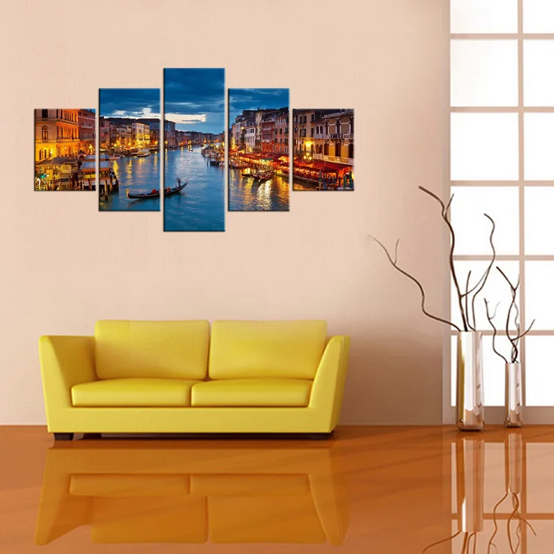 5 шт. Ночная Венецианская паруса картина с изображением лодки для гостиной Декор