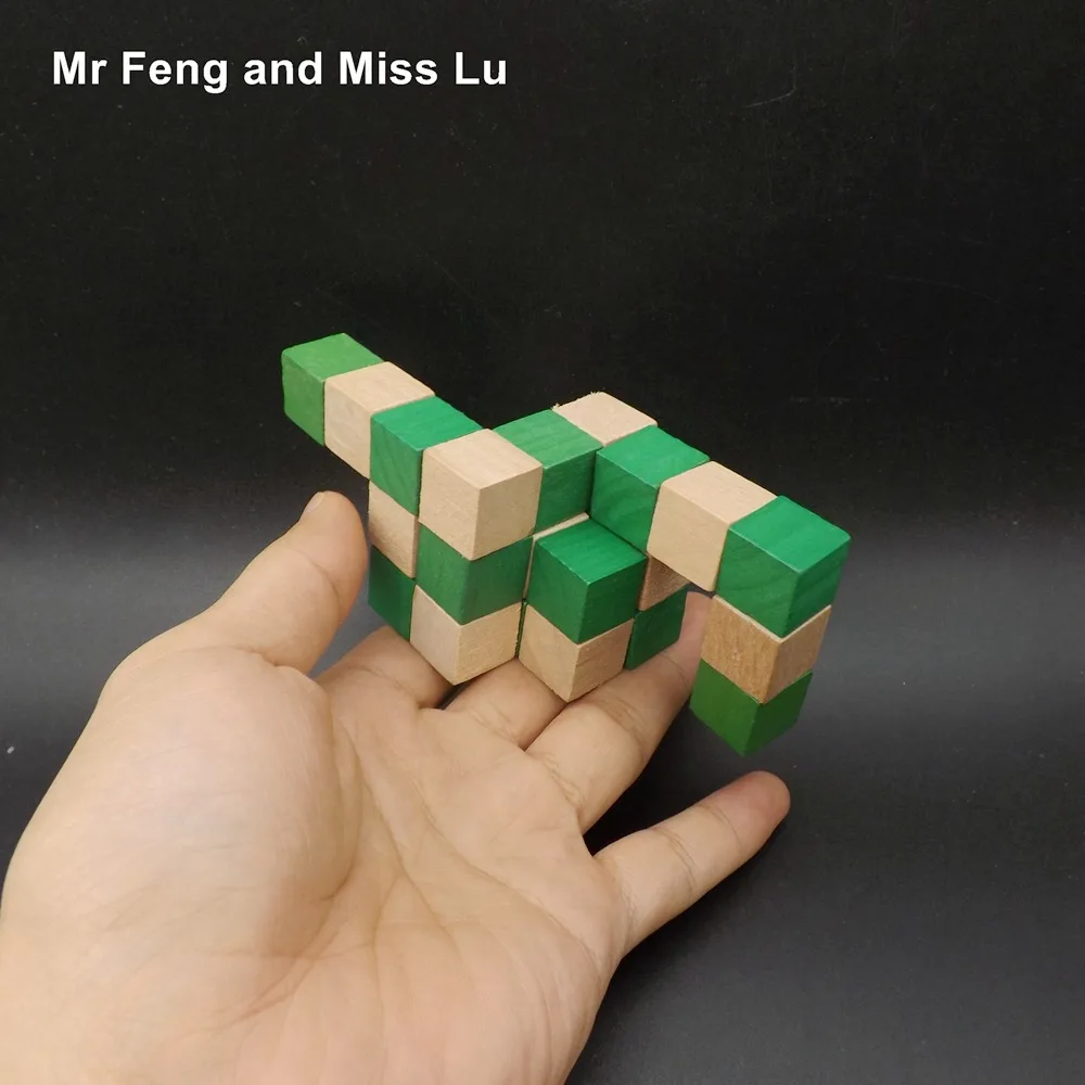 Деревянный замок Kong ming Lu ban 3D куб дракона зеленые блоки подарок для детей | Игрушки