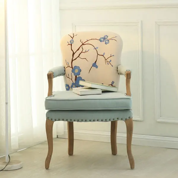S16 Louis fashion Dining chairs American desk European retro solid wooden Nordic simple single Cafe leisure - Цвет: S16