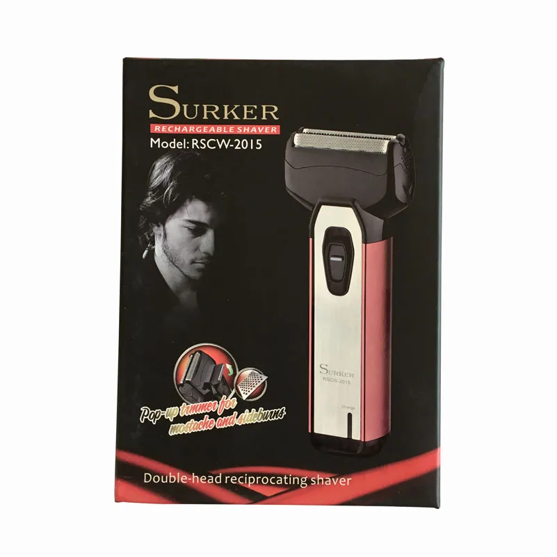 Мужская бритвенная машина Surker перезаряжаемая бритва с возвратно поступательной