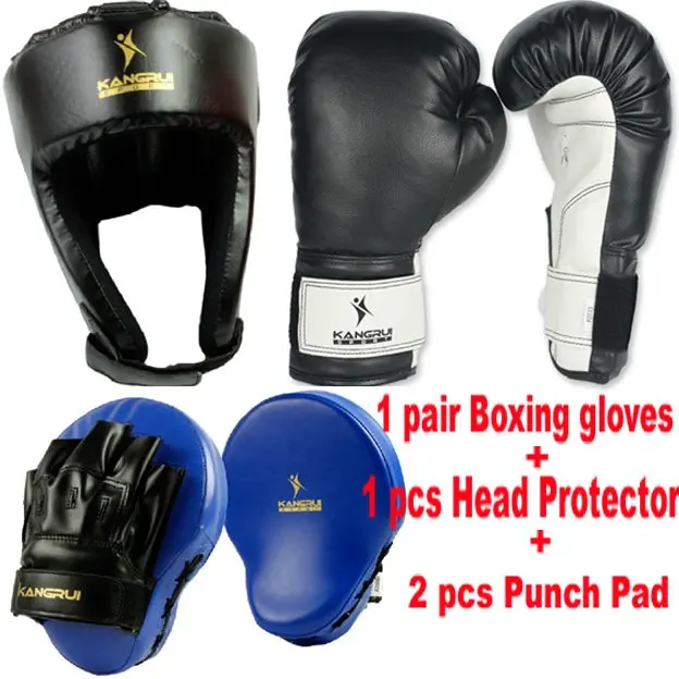 

High Quality Boxing Training Gloves Head Protect Protector Hemlet Punch Pad Focus mitt Muaythai muay Combination