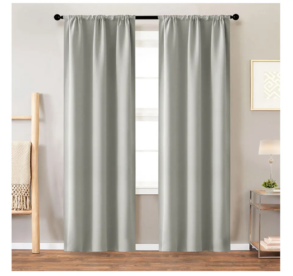 High Shading Blackout Curtains For Bedroom Modern Thermal Insulating Solid Finished Curtains Living Room Window Treatment Drapes