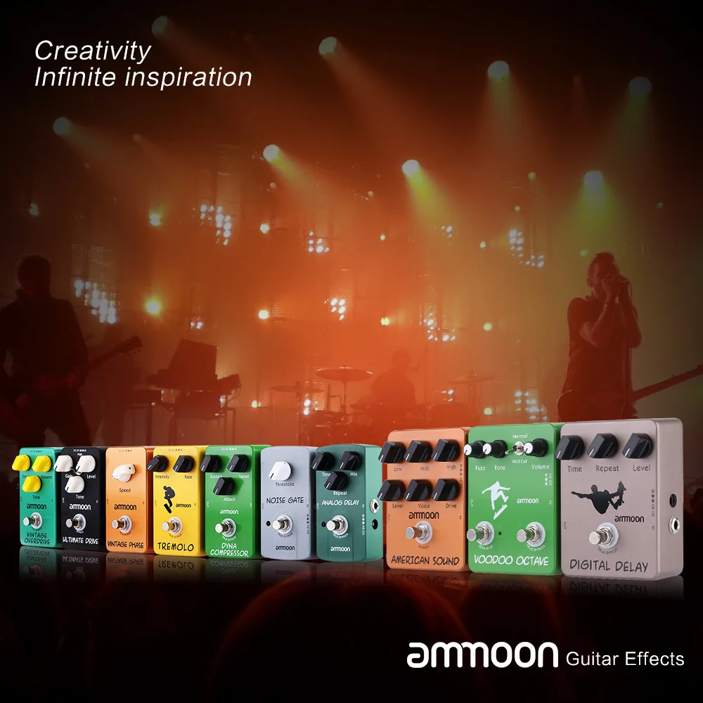 Ammoon AP 12 Fuzz педаль для гитары Voodoo Octave Фуз эффект гитарных эффектов настоящий обход