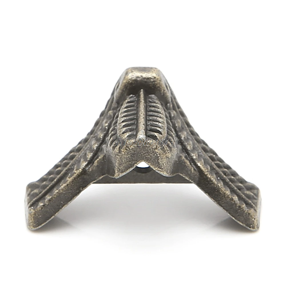 

4x Vintage Jewelry Box Wooden Case Decorative Feet Leg Metal Corner Protector Brackets R06 Whosale&DropShip