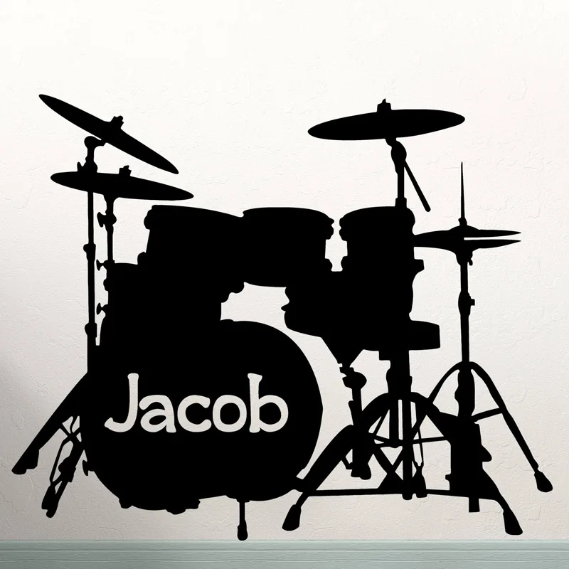 Барабанный набор настенная наклейка переводная картинка для музыкальных