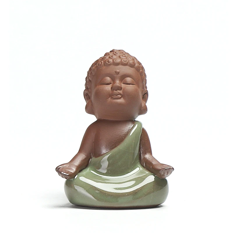 Керамическая чайная Статуэтка NOOLIM ручной работы с маленьким буддой домашним