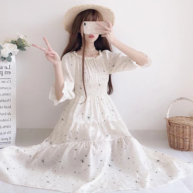 Летнее платье 2019 колледж женский harajuku студенческий корейский художественный