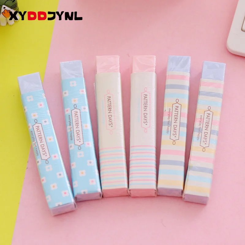 1 шт. Kawaii Канцелярские товары милый полосатый розовый резиновый ластик для