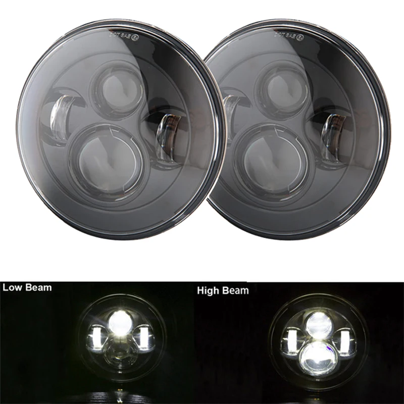 2 шт. для lada niva 7 дюймов фары Hi/Low Beam Halo Angle Eyes DRL Jeep Wrangler Land Rover Defend|Фара авто в сборе| |