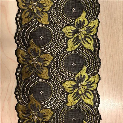 yellow 1 ярд Роскошные цветы кружева стрейч цветочный нижнее белье, повязка на голову эластичный DIY кружева широкие: 18 см свадебные Композиции и т. Д - Цвет: yellow