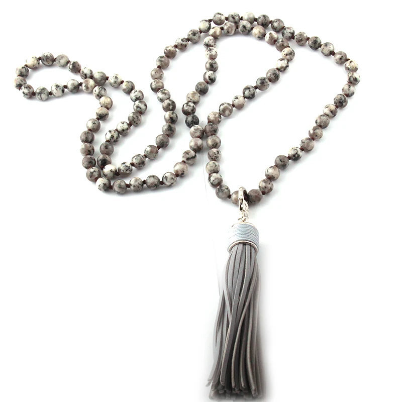 MOODPC модные богемные этнические ювелирные изделия 108 шт. Mala Beads Multi Stone узелковое