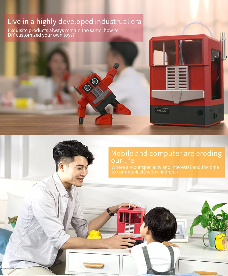 Новинка! Creality CR-100 модель Junior 3d принтер компактный размер настольный 3d принтер Полностью Собранный автоматическое выравнивание с пультом дистанционного управления