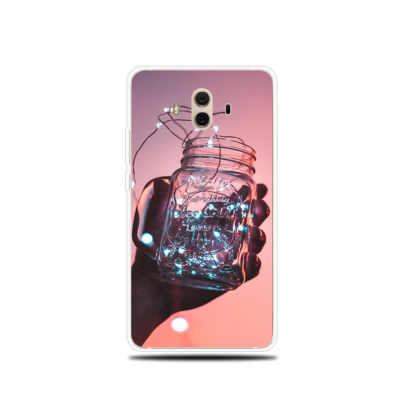 Светящиеся бутылки с рисунком силиконовый чехол для телефона huawei mate 8 9 10 Lite Pro