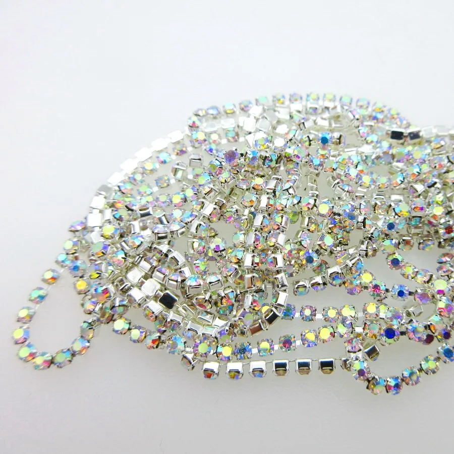 5 ярдов/рулон красочного AB блестящего хрустального стекла для шитья и рукоделия